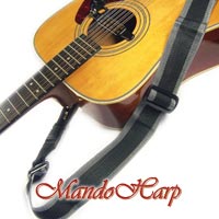 MandoHarp - J & H Adjustable Instrument Strap - Black/Grey Design